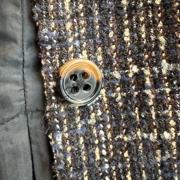 COLDWATER CREEK Wool Short Sleeve Blazer Jacket Brown Blue Tweed Plus Size 18W - Picture 6 of 15